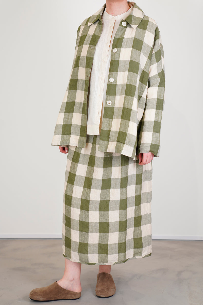 simple skirt green check
