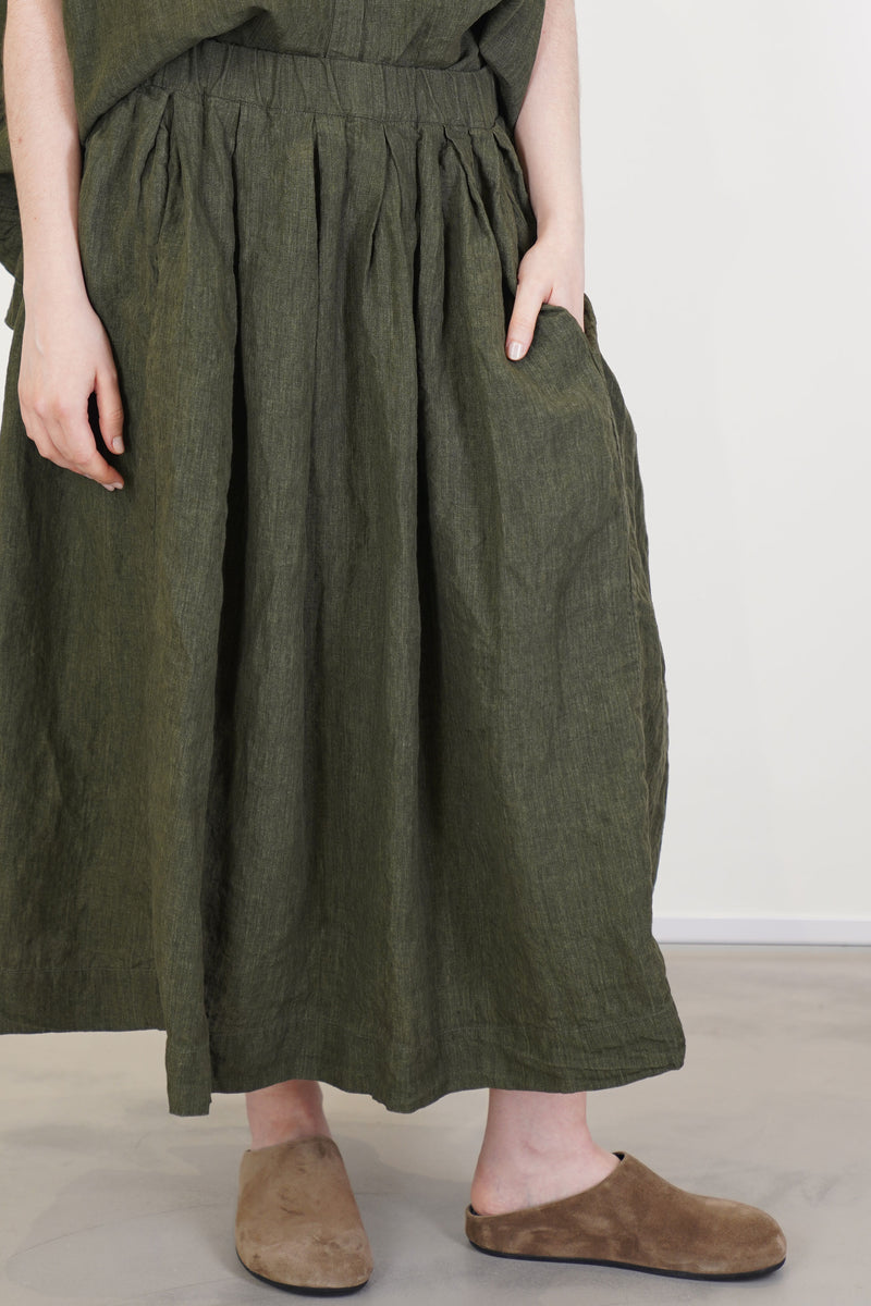 simple rideaux skirt khaki