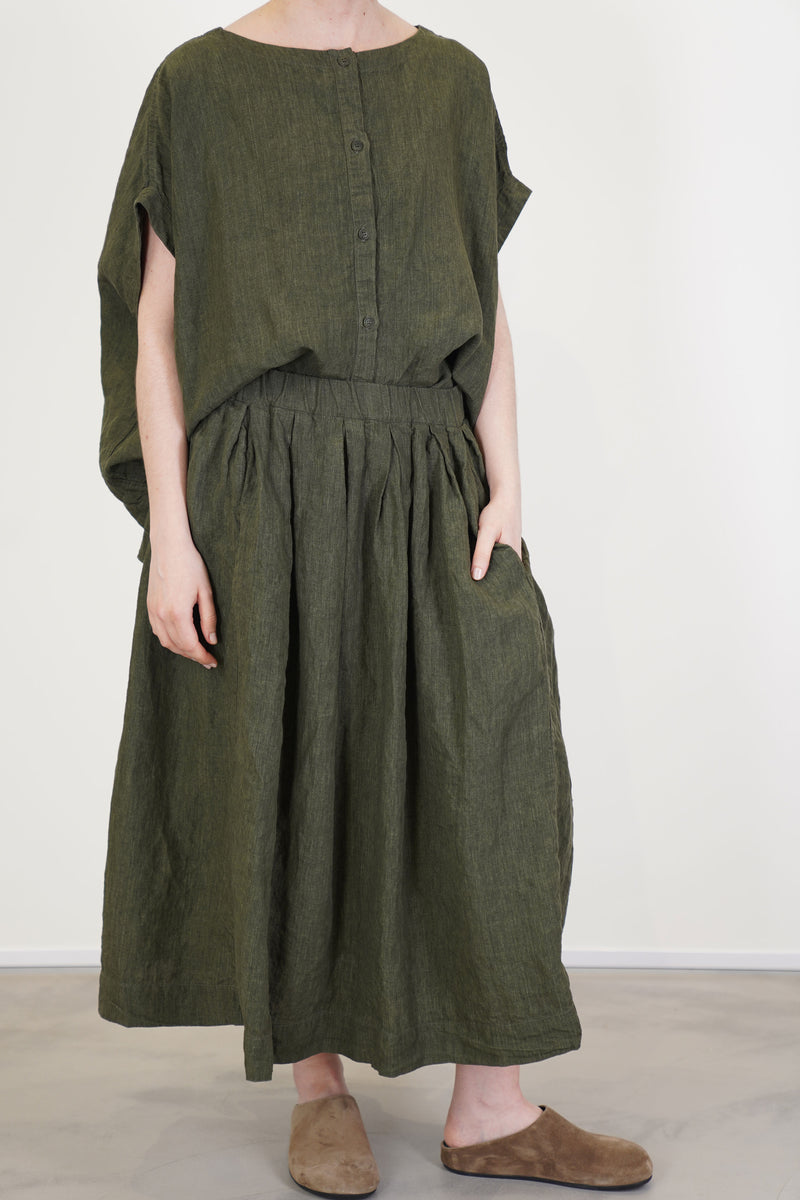 simple rideaux skirt khaki