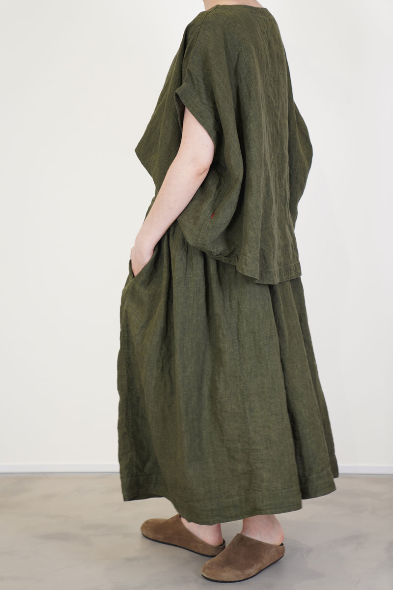 simple rideaux skirt khaki
