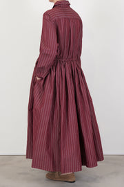 back view of casey casey panzy dress cotton silk wine