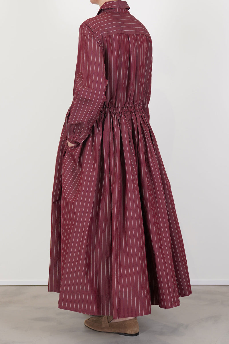 back view of casey casey panzy dress cotton silk wine