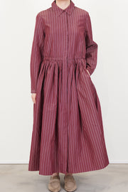 front view of casey casey panzy dress cotton silk wine