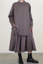 bb pleat skirt cotton silk clay