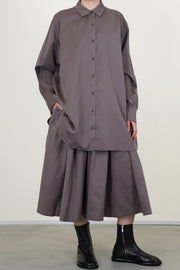 bb pleat skirt cotton silk clay