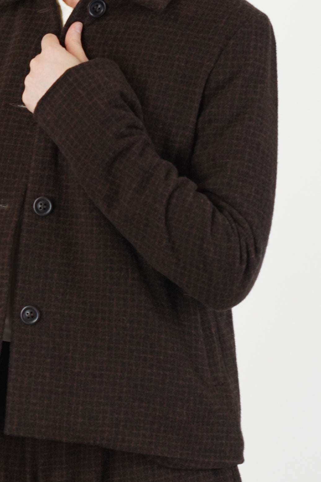 pwet jacket wool cashmere brown check