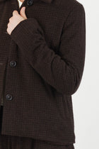 pwet jacket wool cashmere brown check