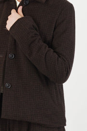 pwet jacket wool cashmere brown check