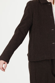 pwet jacket wool cashmere brown check