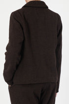 pwet jacket wool cashmere brown check