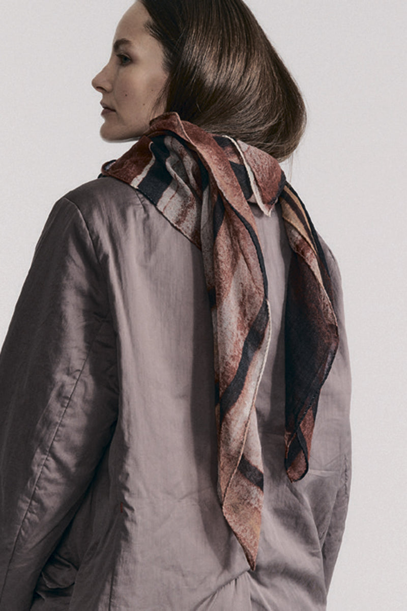 square scarf wool cashmere print 1