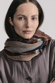 square scarf wool cashmere print 1