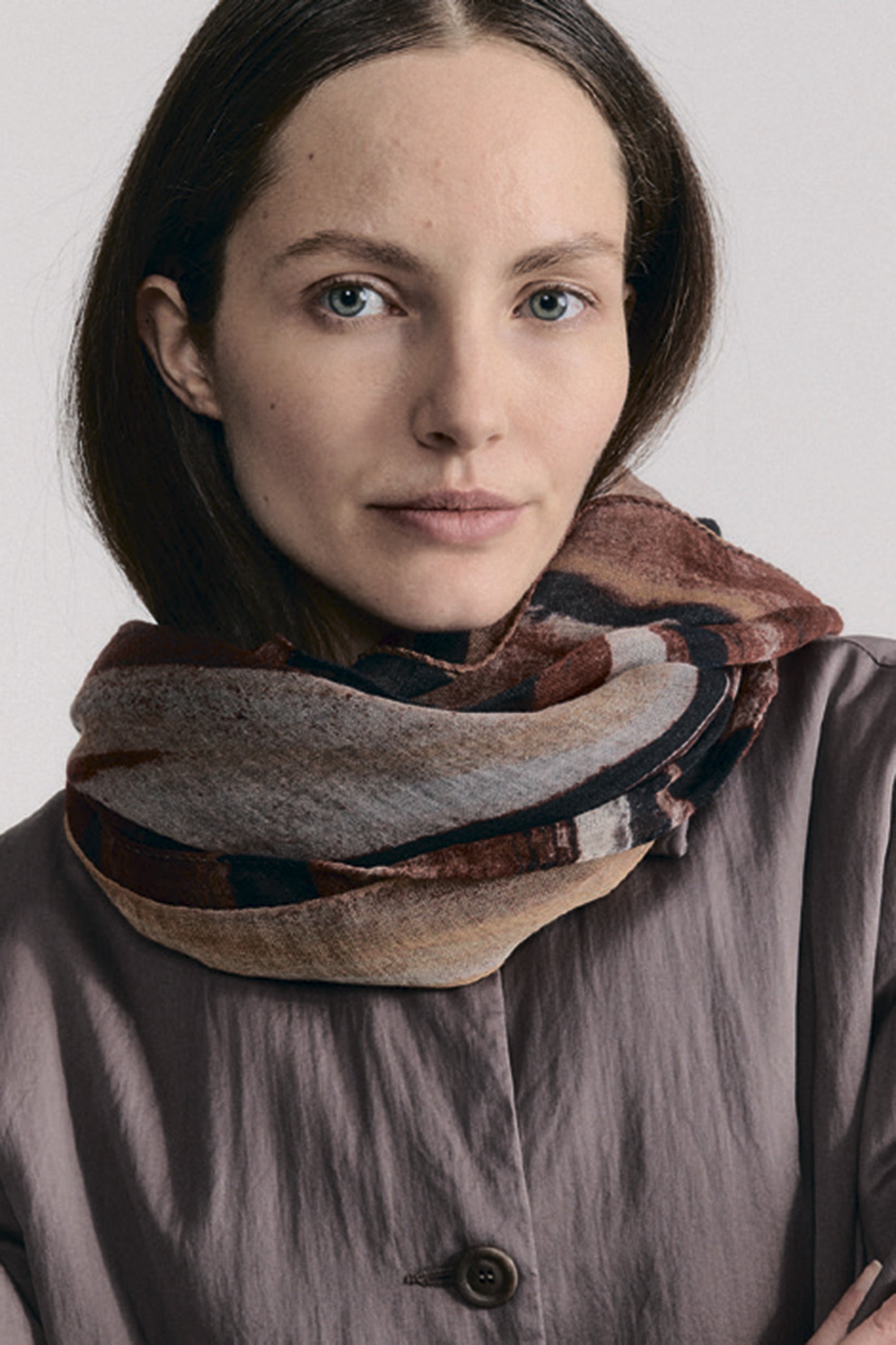 square scarf wool cashmere print 1
