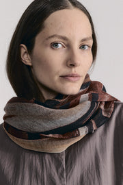 square scarf wool cashmere print 1
