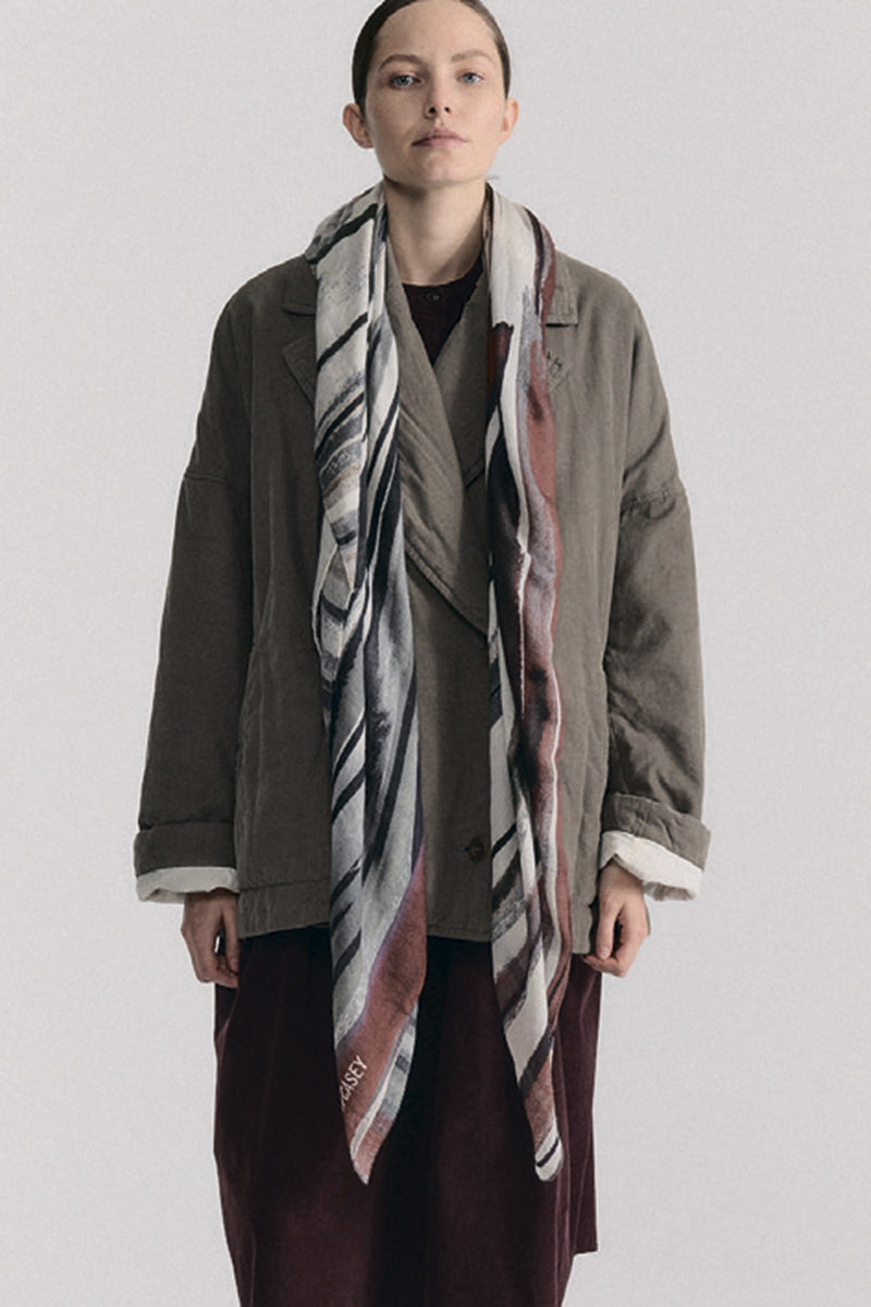 square scarf wool silk print 2