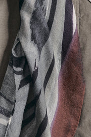square scarf wool silk print 2