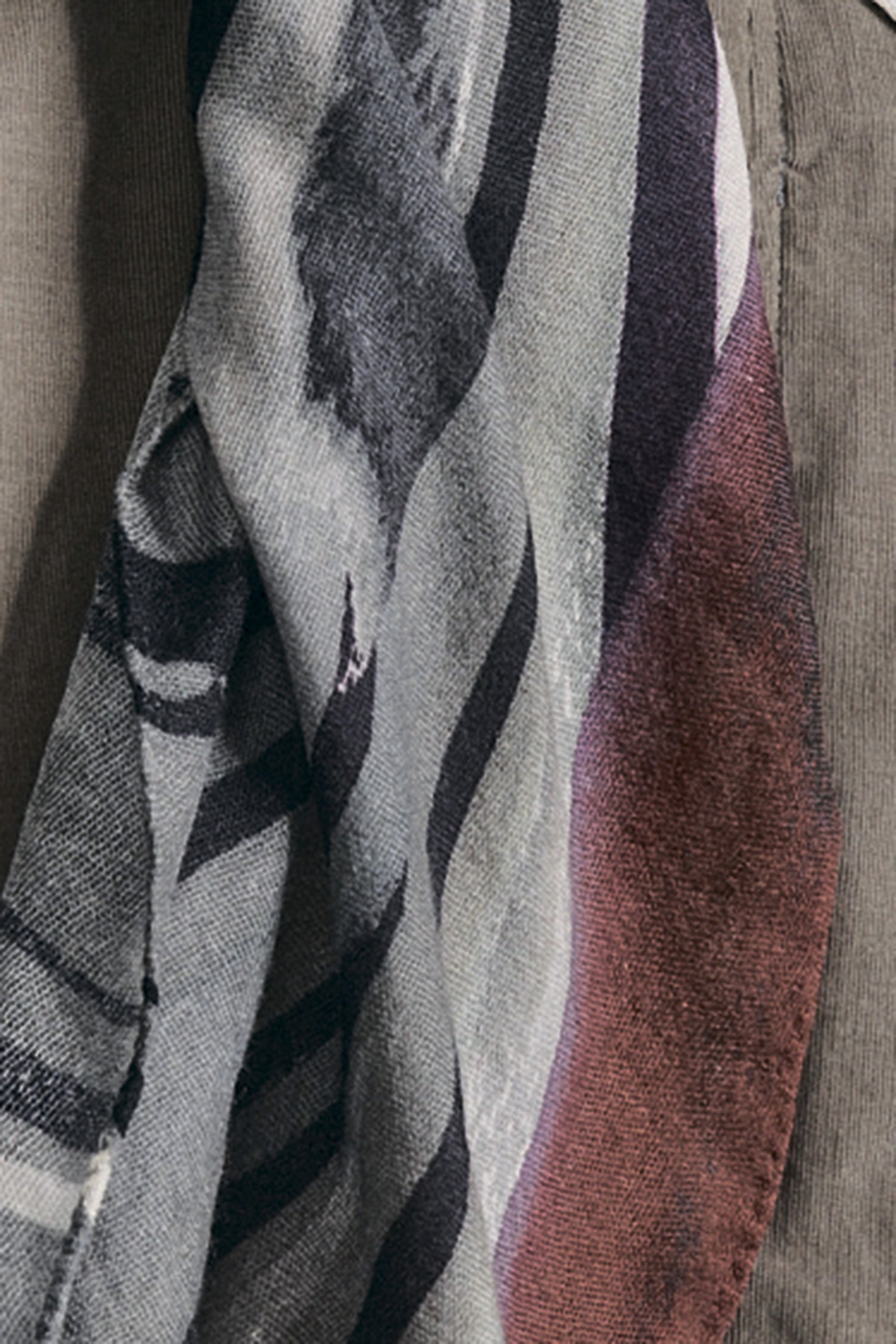 square scarf wool silk print 2