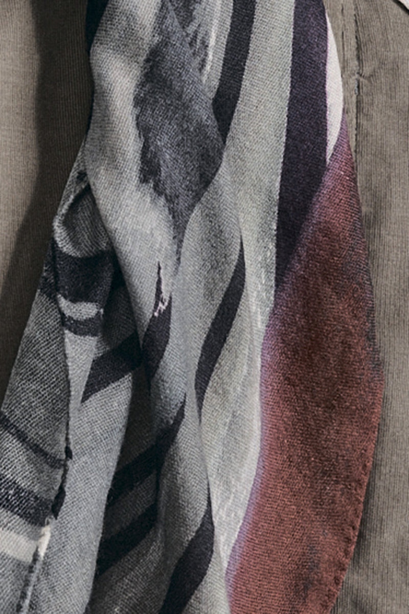 square scarf wool silk print 2