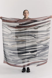 square scarf wool silk print 2
