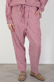 front view of casey casey tied sarouel pant stripe
