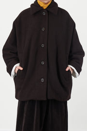 triangle coat heavy cashmere dark brown