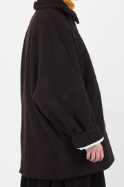 triangle coat heavy cashmere dark brown
