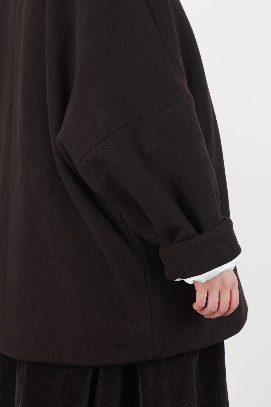 casey casey triangle coat heavy cashmere dark brown | carrousel