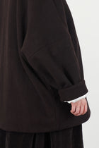 triangle coat heavy cashmere dark brown