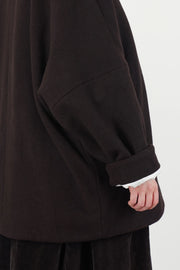triangle coat heavy cashmere dark brown