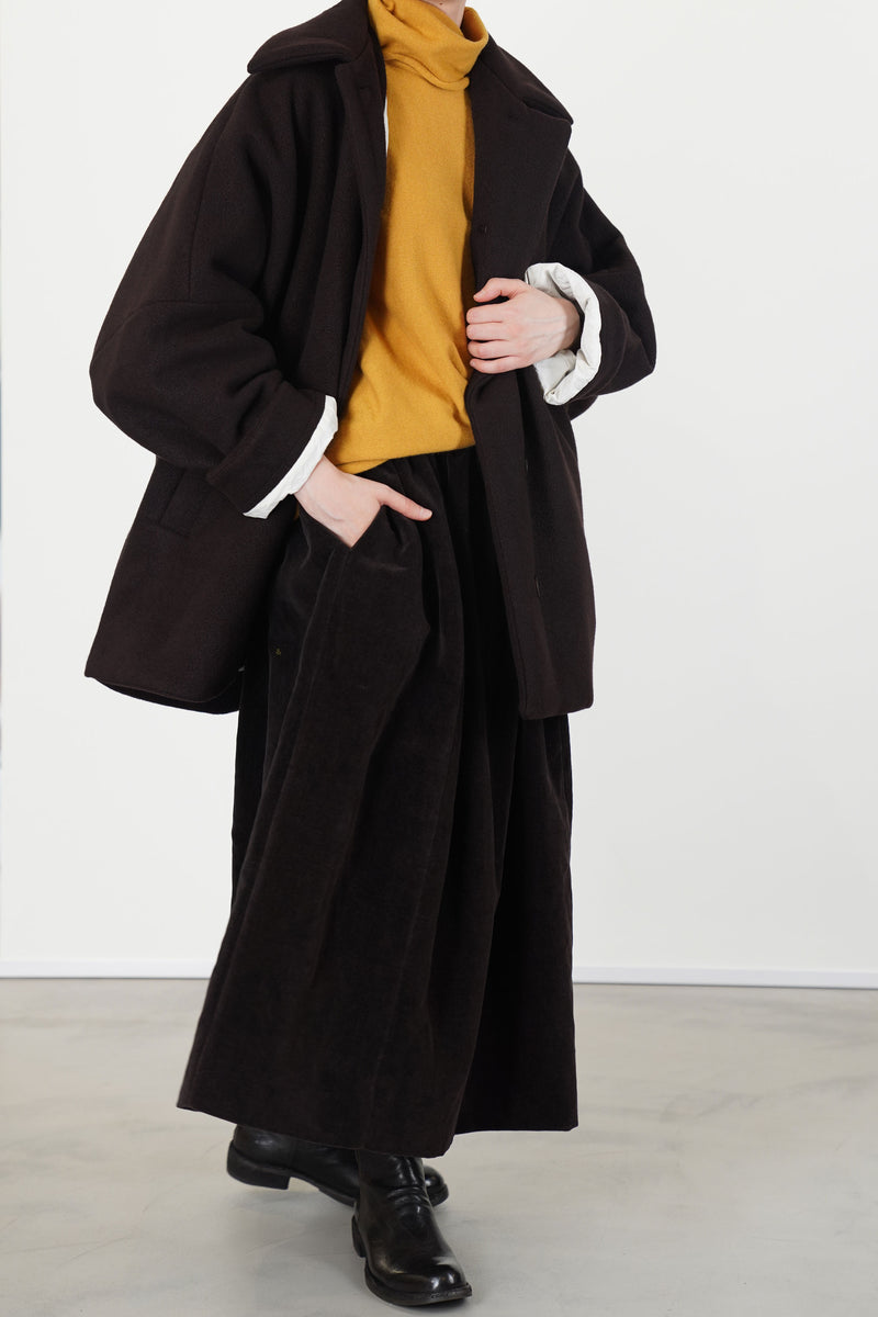 triangle coat heavy cashmere dark brown