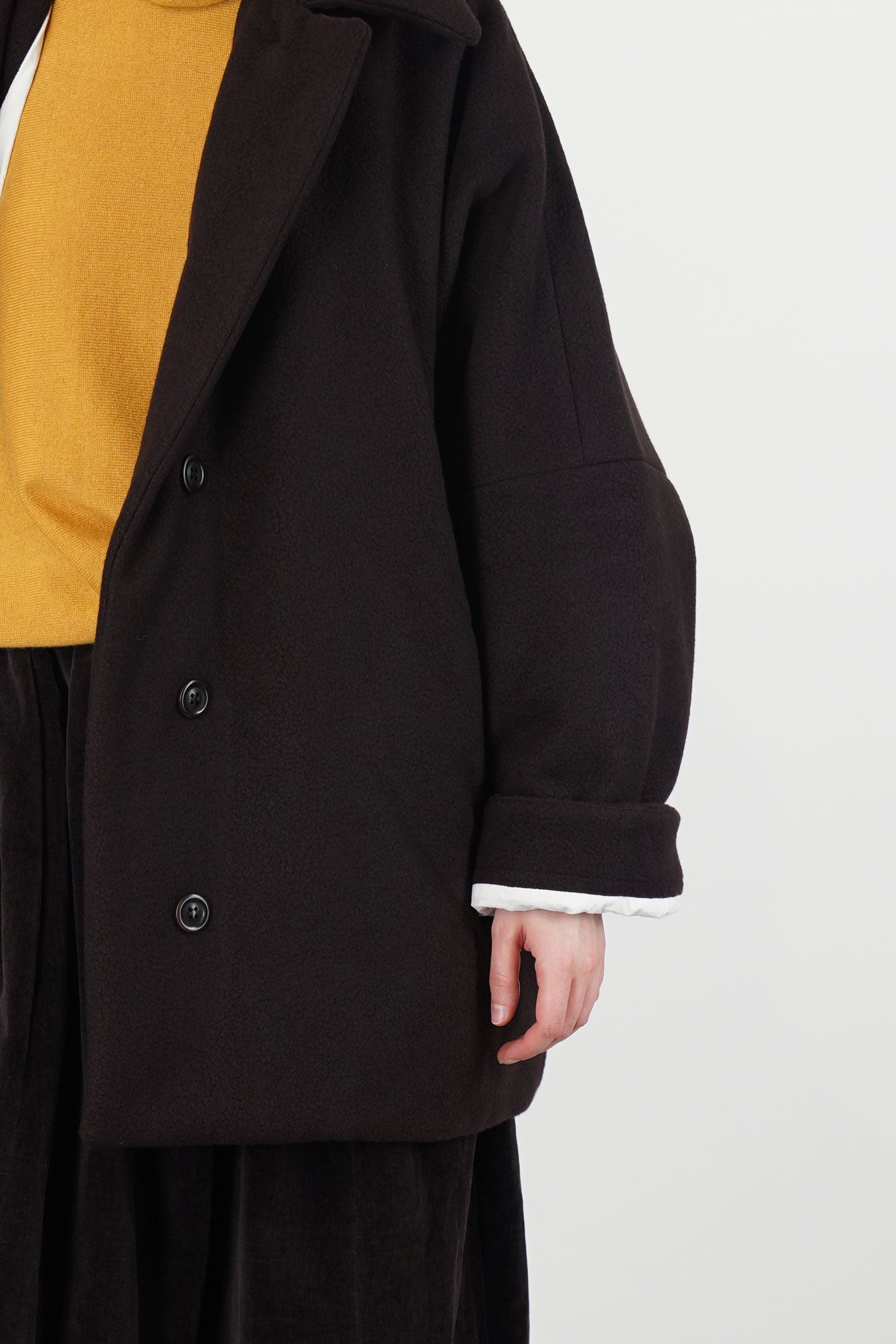 casey casey triangle coat heavy cashmere dark brown | carrousel