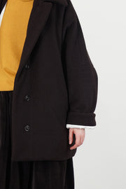 triangle coat heavy cashmere dark brown
