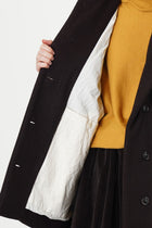 triangle coat heavy cashmere dark brown