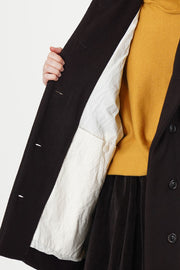 triangle coat heavy cashmere dark brown