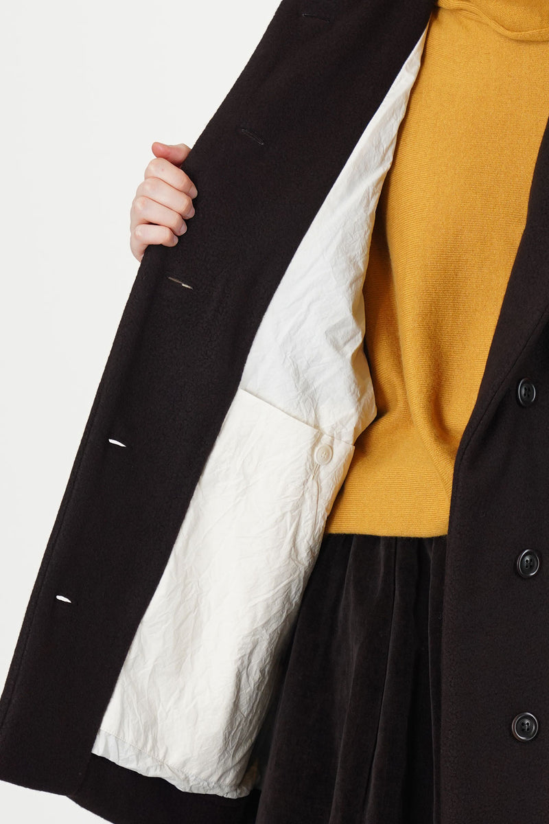 triangle coat heavy cashmere dark brown