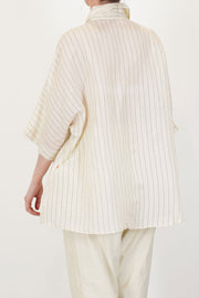 back view of casey casey waga ss shirt silk stripe 1