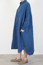 profile view of casey casey yuki dress tuareg blue