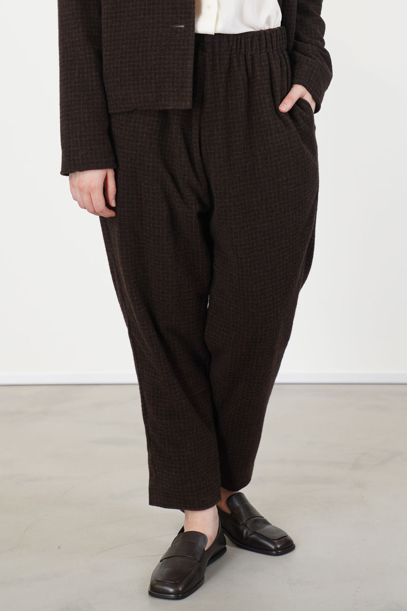 zwag pant wool cashmere brown check