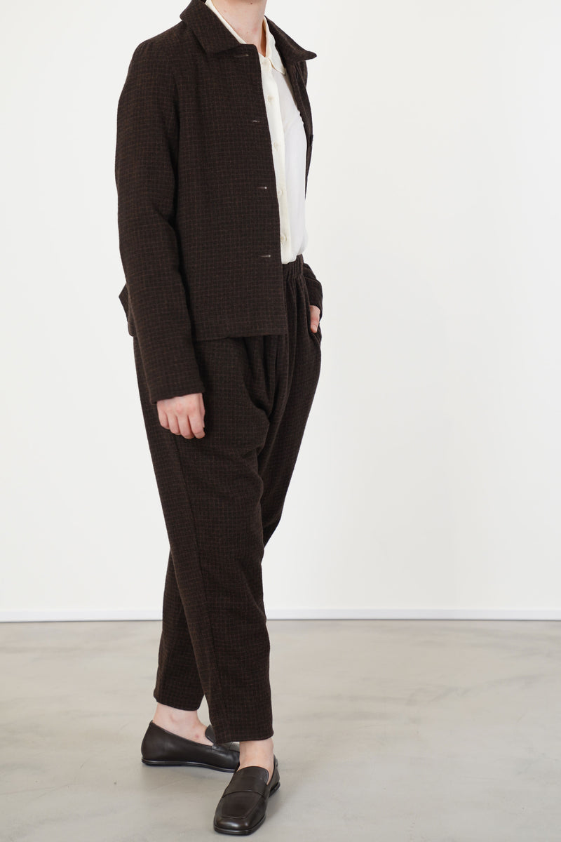 zwag pant wool cashmere brown check