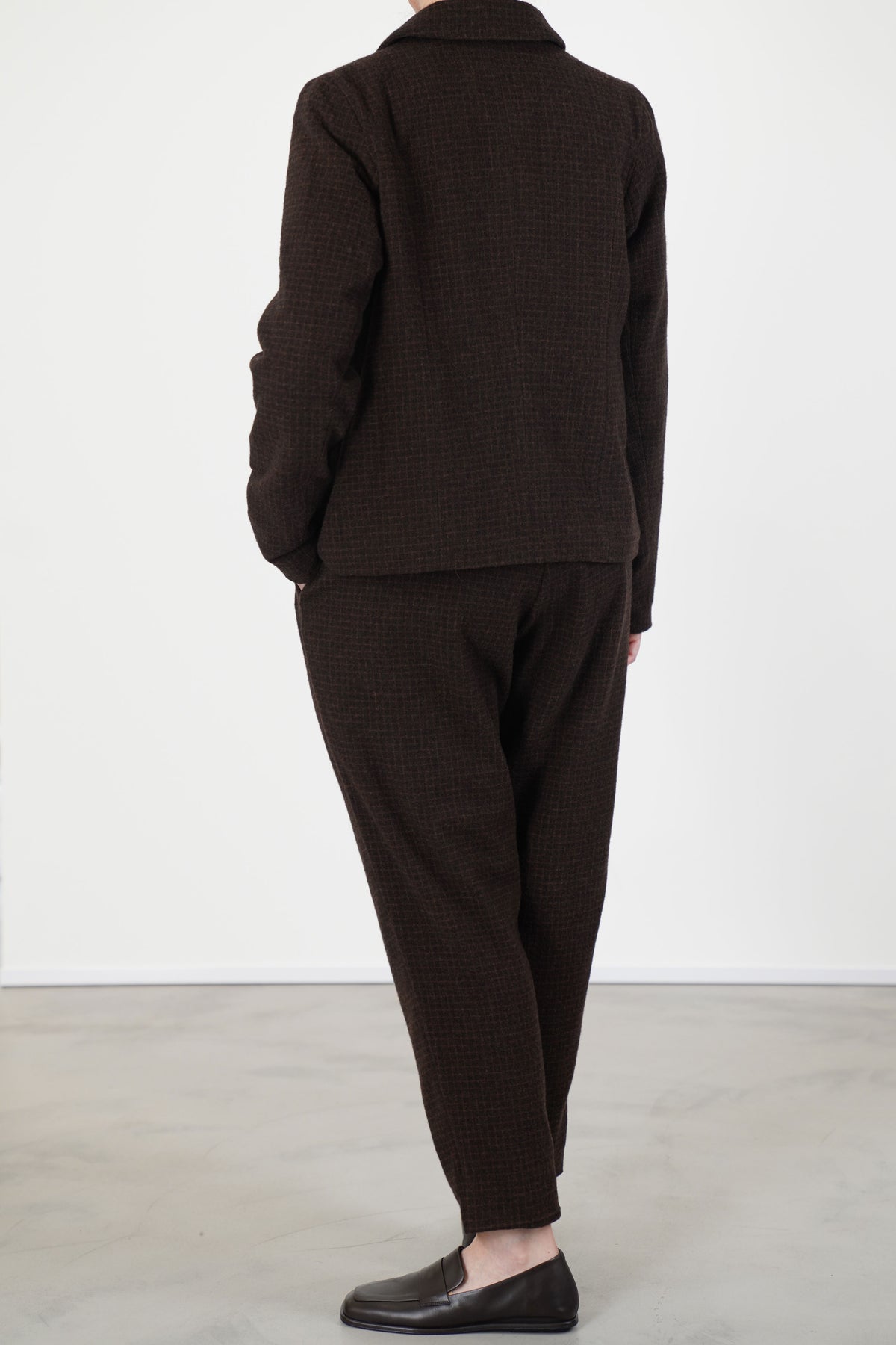 zwag pant wool cashmere brown check