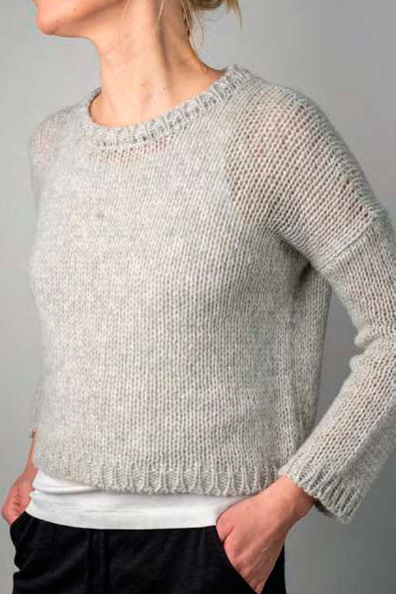 ultra soft cropped cashmere knit coal