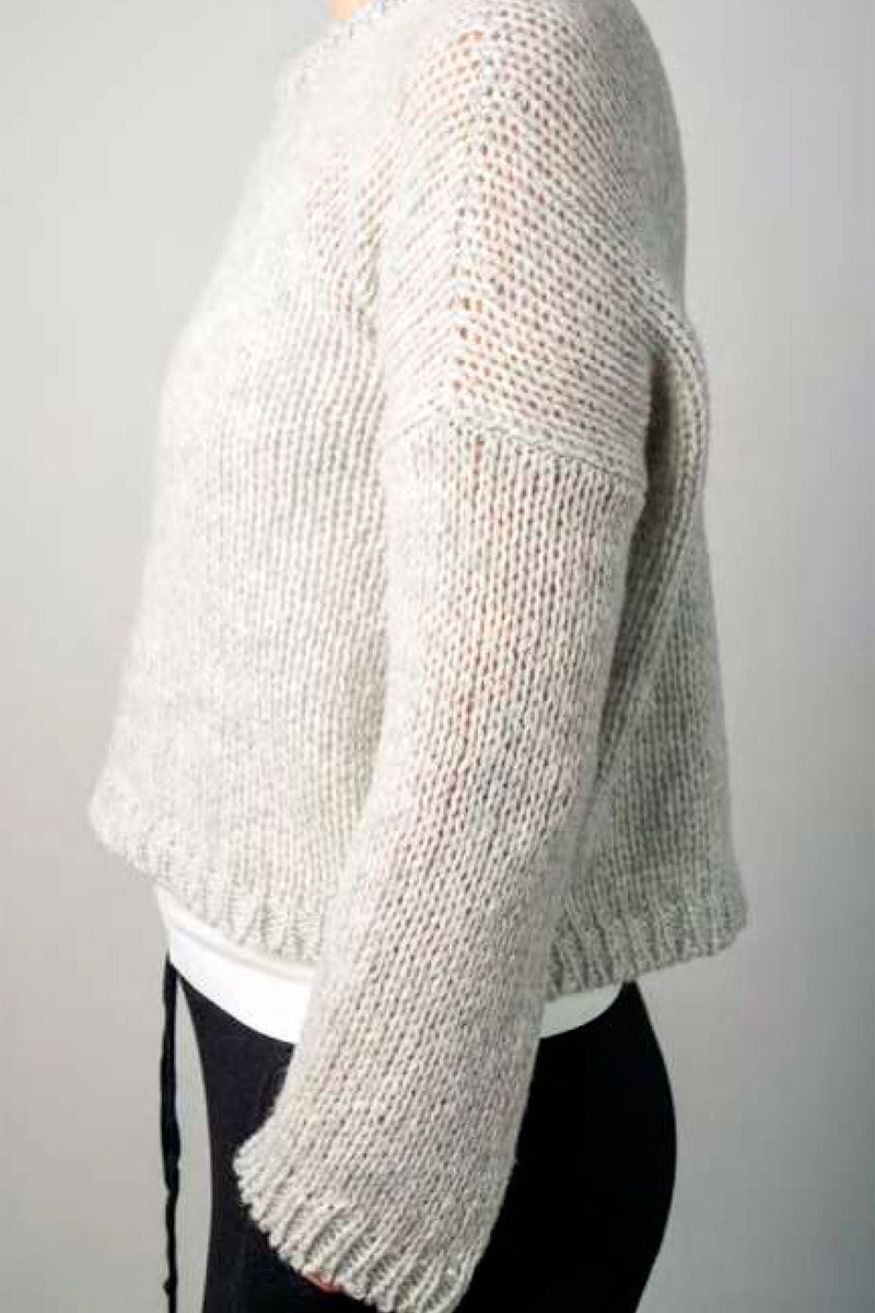 ultra soft cropped cashmere knit coal