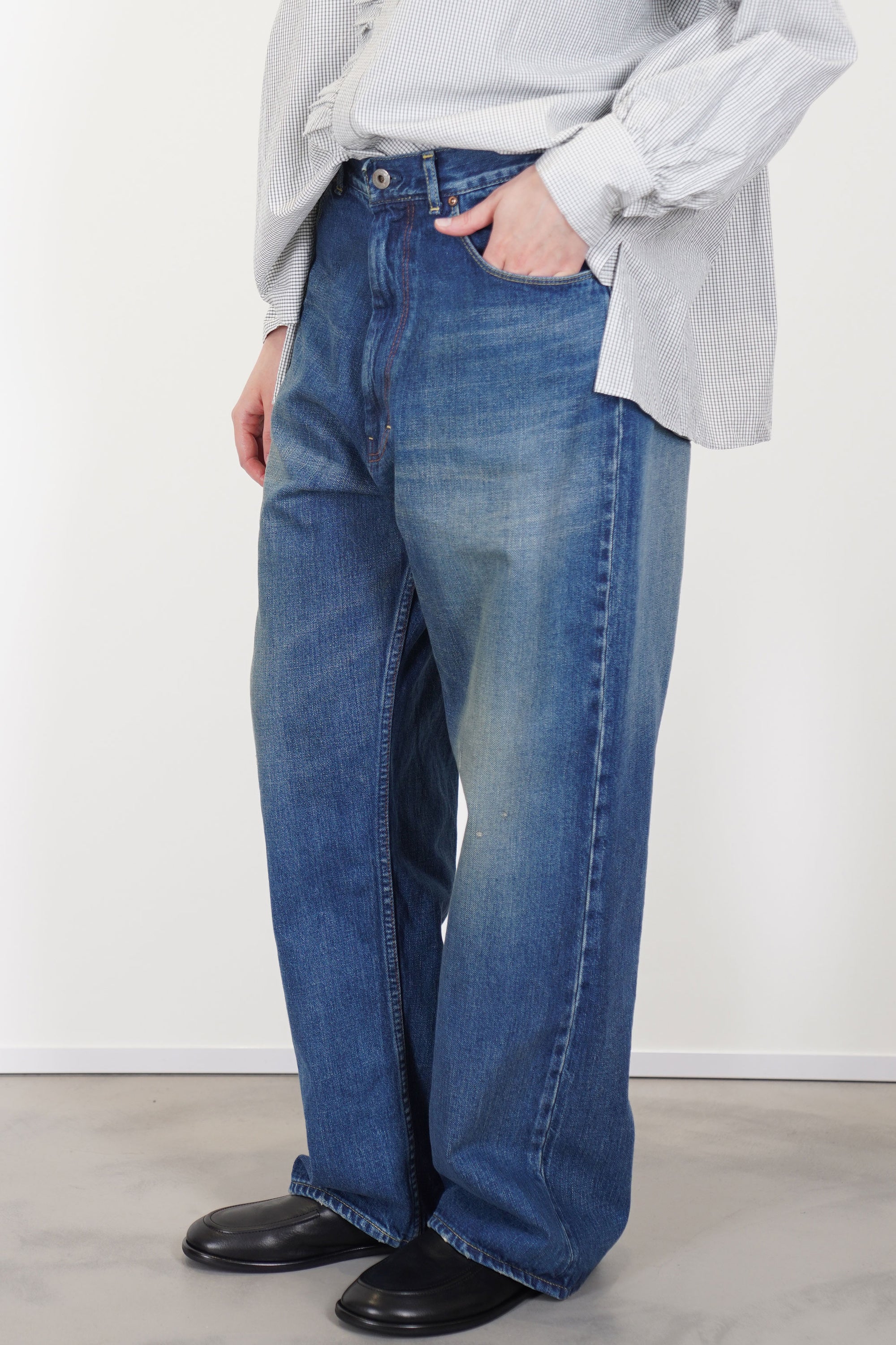 cs40-wp12 ranch selvedge denim pants dark wash