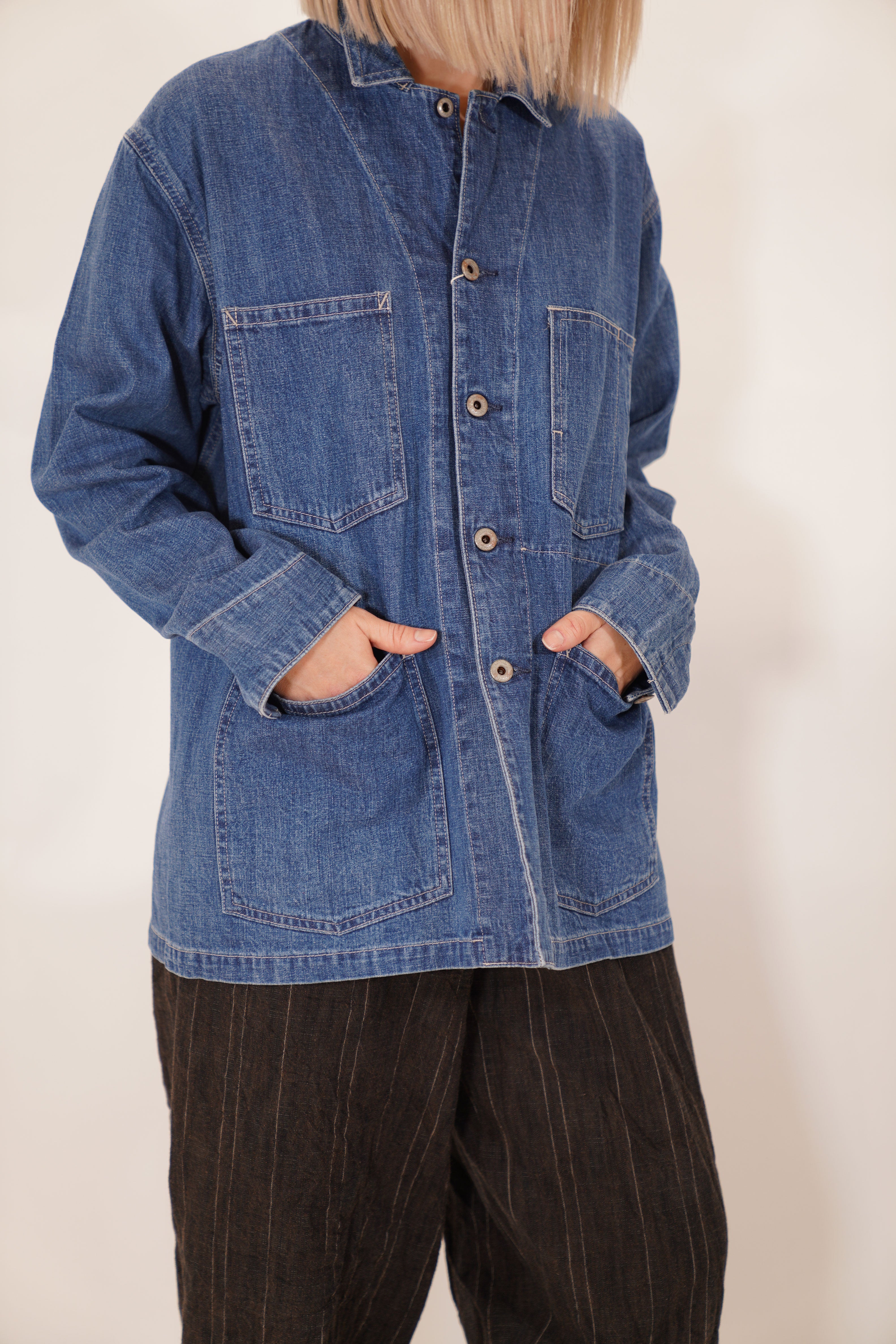 chimala cs38-tj11 width denim chore jacket medium vintage