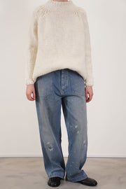 cs40-mp12 army style denim trousers light vintage