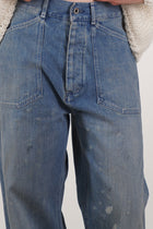 cs40-mp12 army style denim trousers light vintage