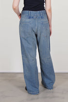 cs40-mp12 army style denim trousers light vintage