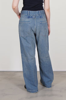 cs40-mp12 army style denim trousers light vintage