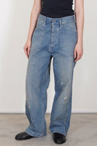 cs40-mp12 army style denim trousers light vintage