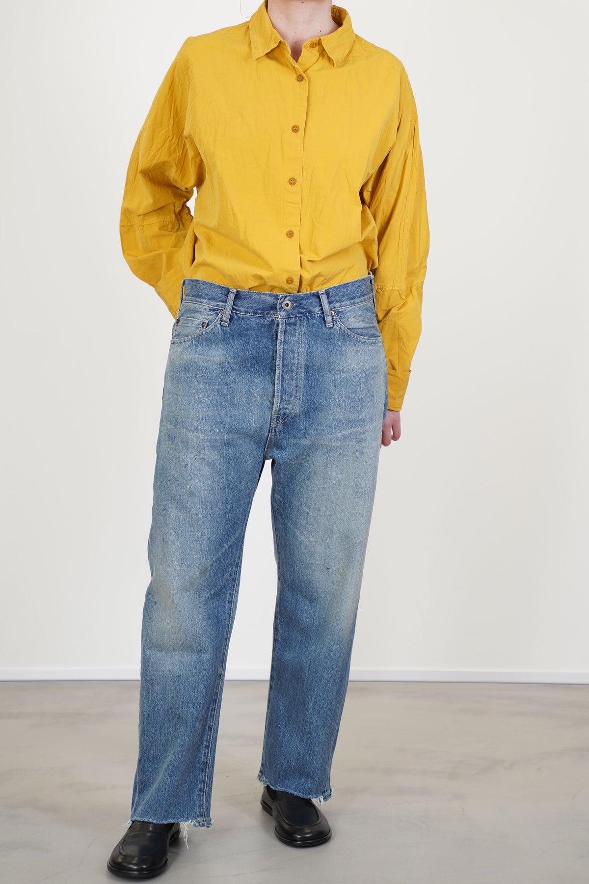 cs42-wp01a selvedge denim wide tapered cut medium vintage